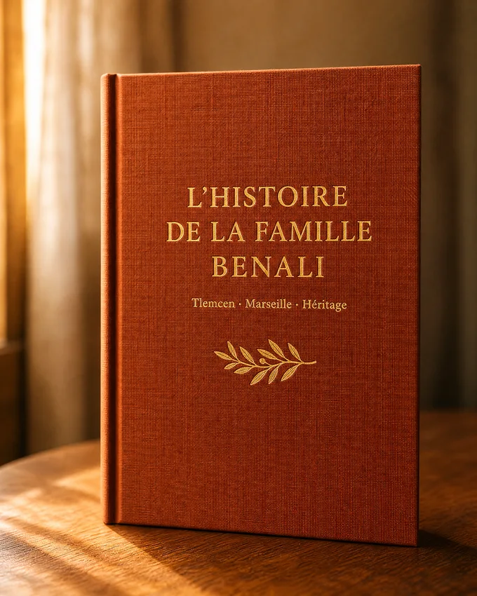 Livre de mémoire familiale Nostoria — Famille Benali · Parcours d'immigration
