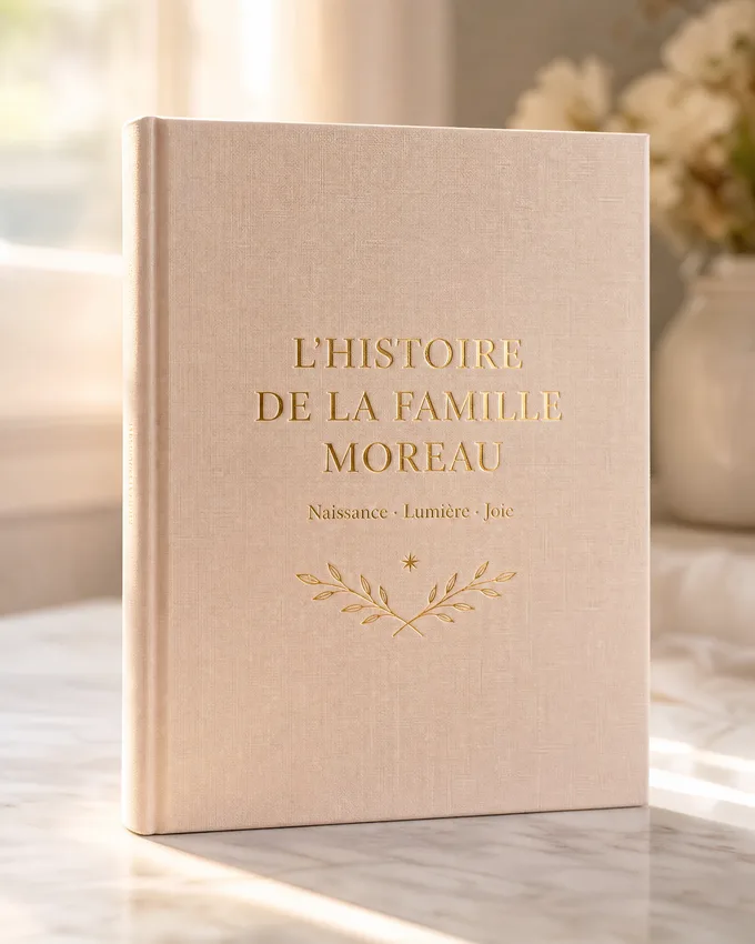 Livre de mémoire familiale Nostoria — Famille Moreau · Livre de naissance
